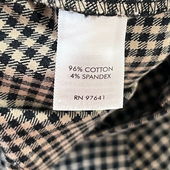 J Jill Pants Womens 2 Black Gingham Trouser Tapered Business Career Spandex - Picture 6 of 12